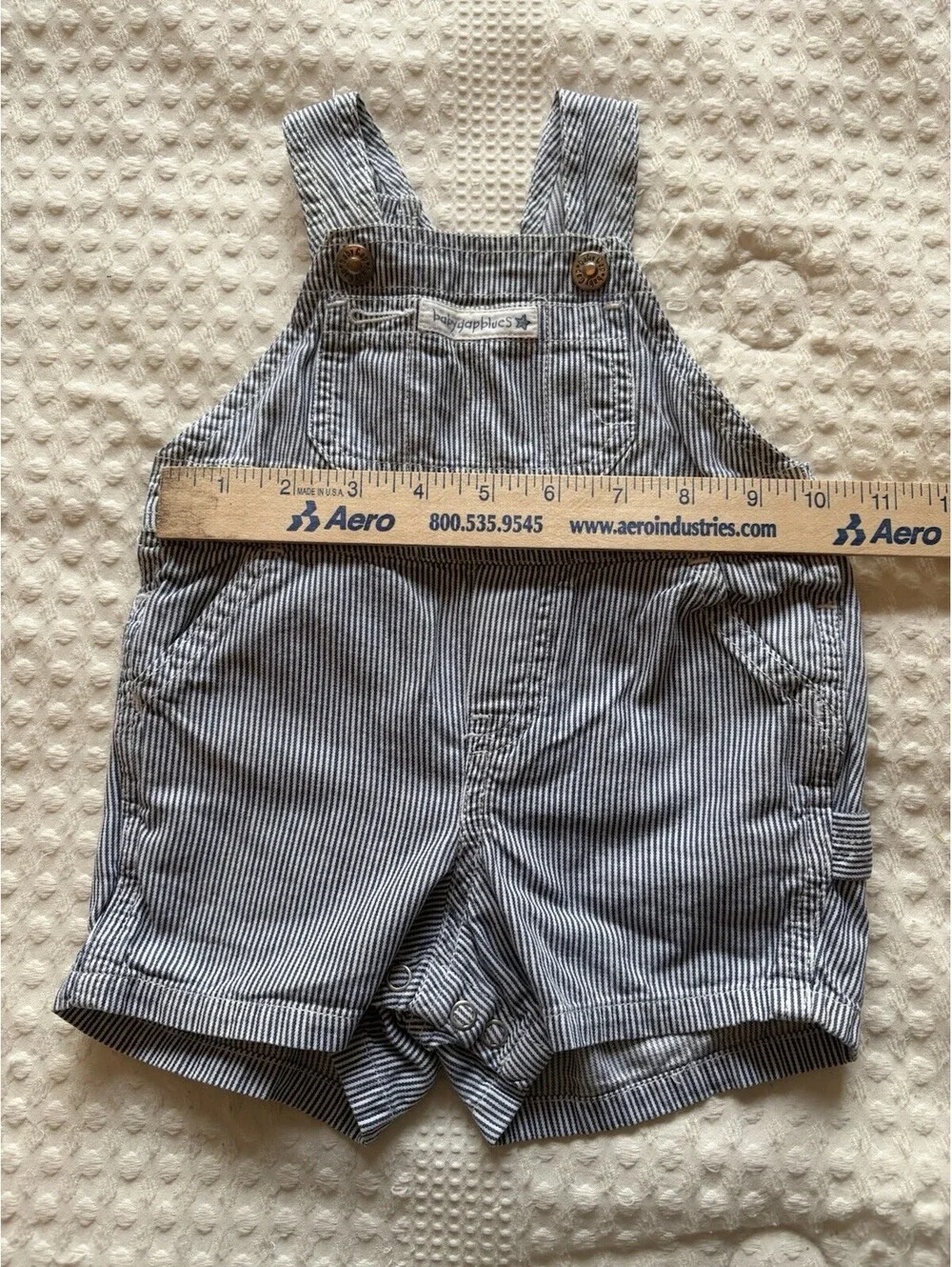 Baby Gap Blue White Striped Overalls 0-3 Months